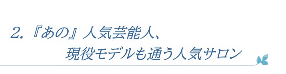あの人気芸能人、現役モデルも通う人気サロン